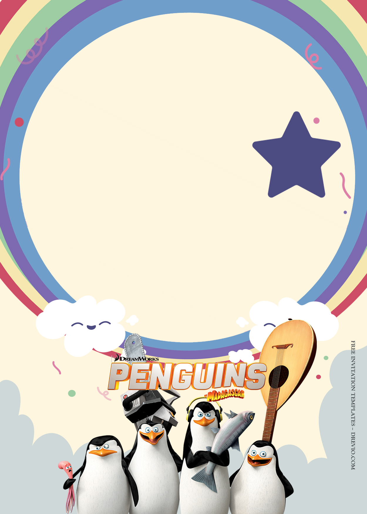 7+ Penguin Of The Madagascar Party Birthday Invitation Templates Two