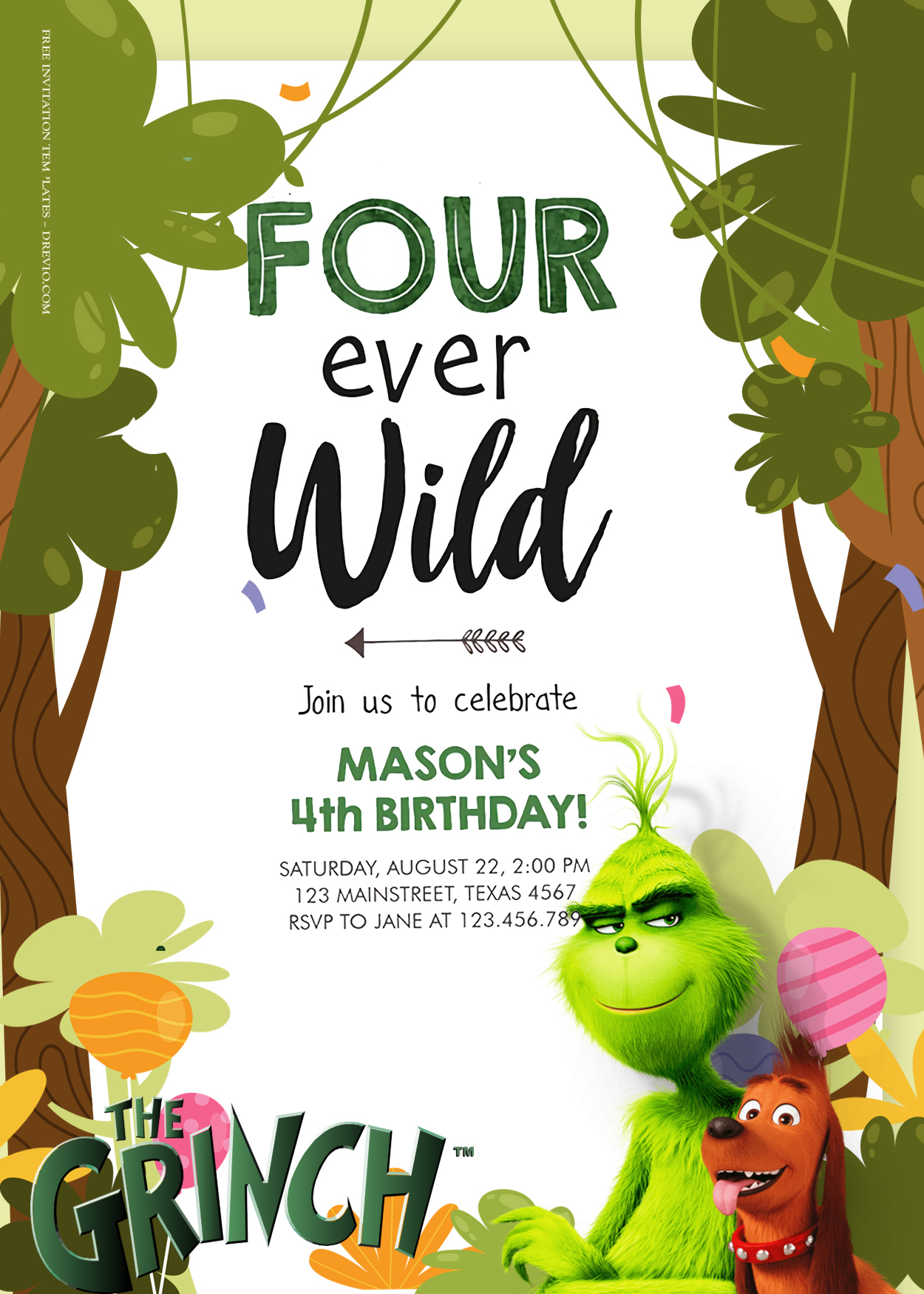 7+ The Grinch Spring Party Birthday Invitation Templates Title