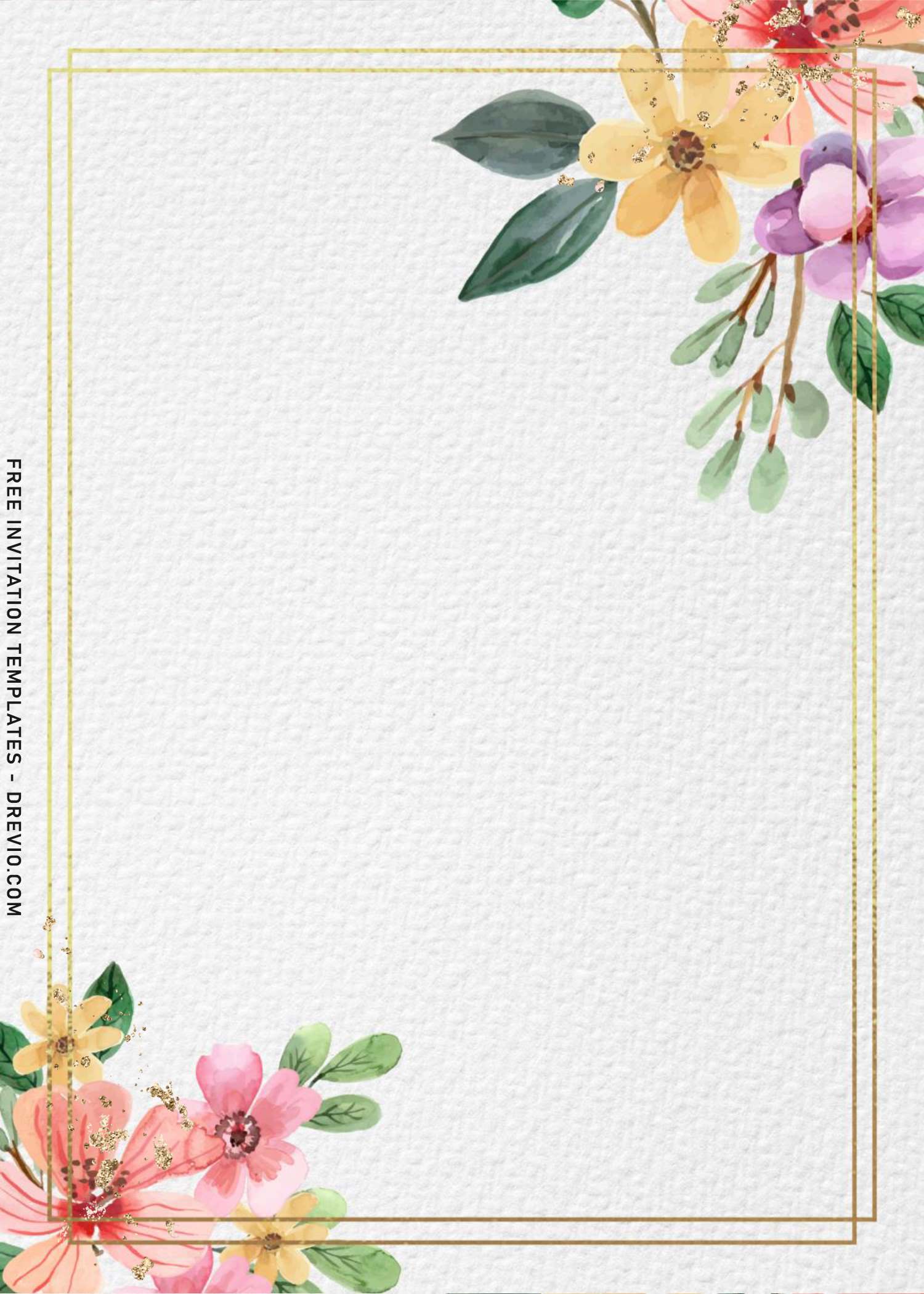 8+ Gentle Spring Watercolor Flowers Birthday Invitation Templates ...