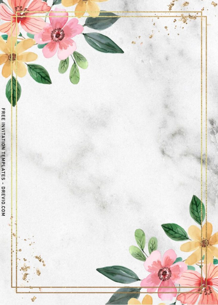 Invitation Template of 8+ Gentle Spring Watercolor Flowers Birthday Invitation Templates 6