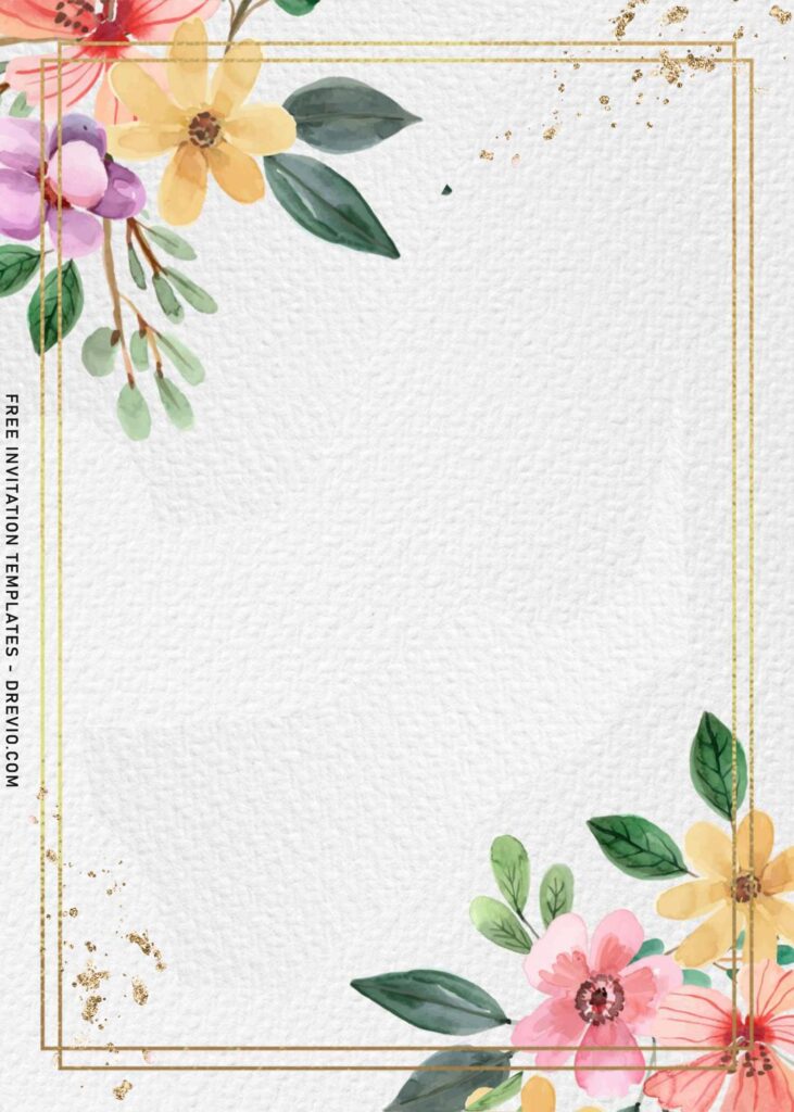 Invitation Template of 8+ Gentle Spring Watercolor Flowers Birthday Invitation Templates 5