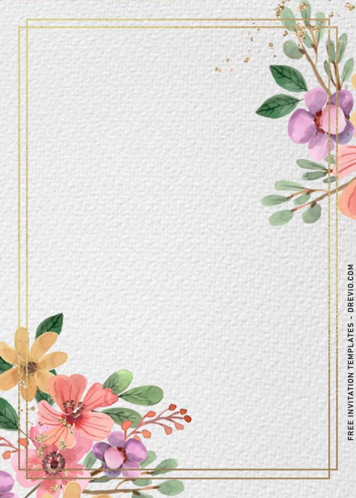 Invitation Template of 8+ Gentle Spring Watercolor Flowers Birthday Invitation Templates 4