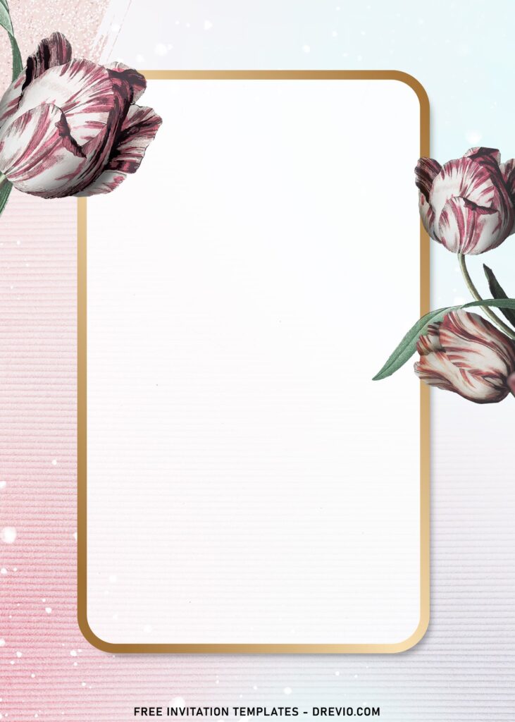 8+ Trending Dark Romance Flowers Birthday Invitation Templates with simple tulip illustrations