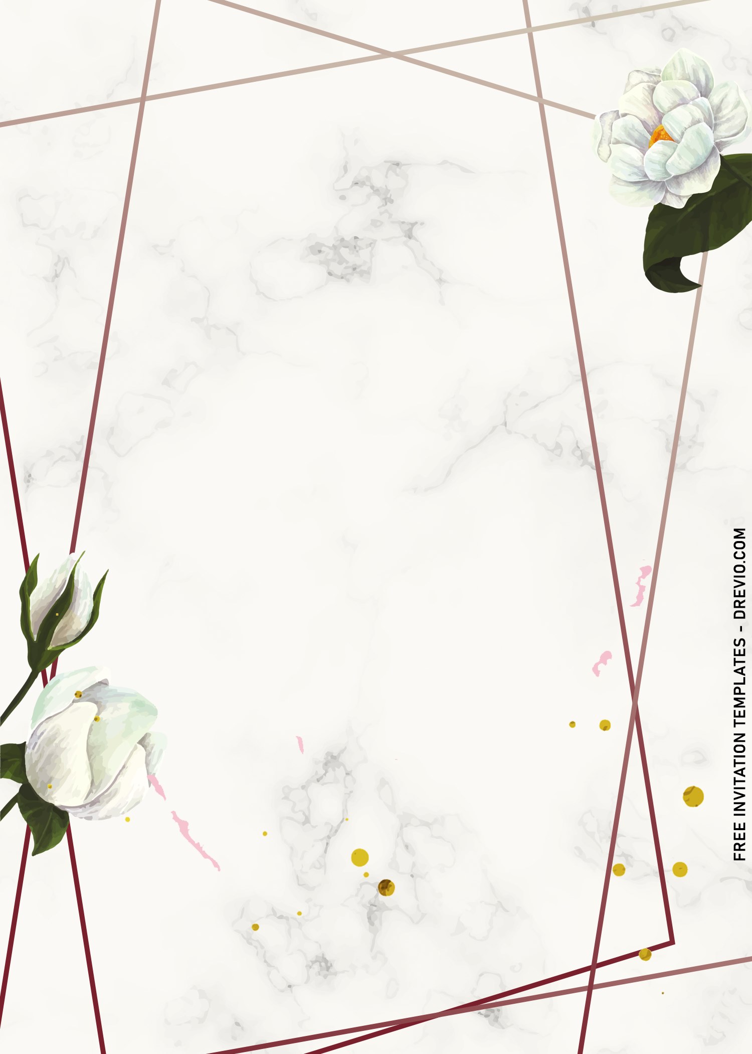 8+ White Floral Geometric Wedding Invitation Templates | Download ...