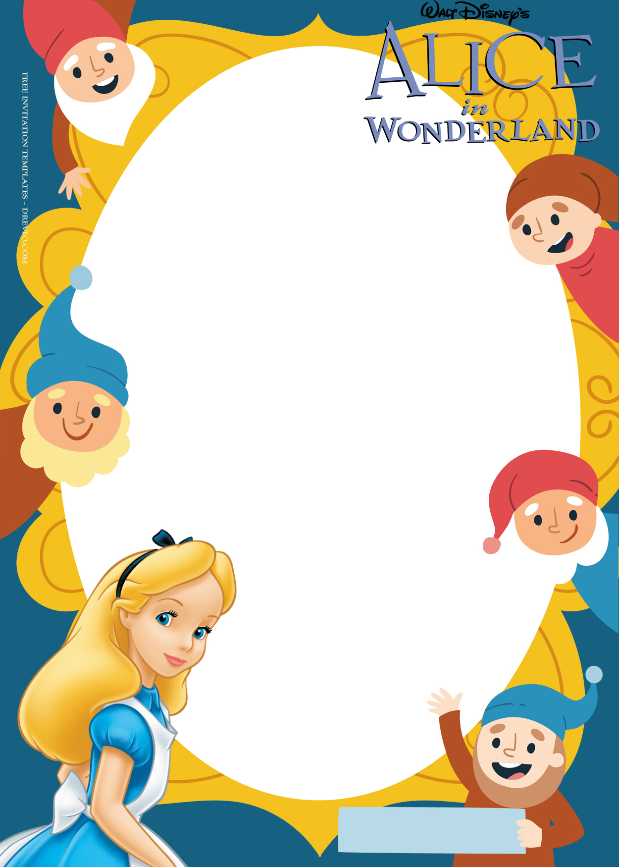 9+ Alice In The Wonderland Party Birthday Invitation Templates One