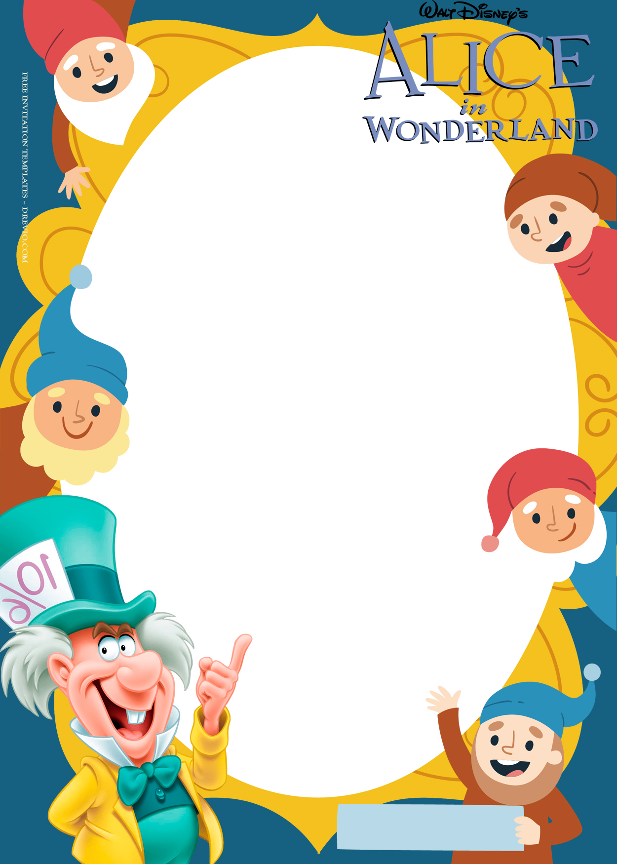 9+ Alice In The Wonderland Party Birthday Invitation Templates Six