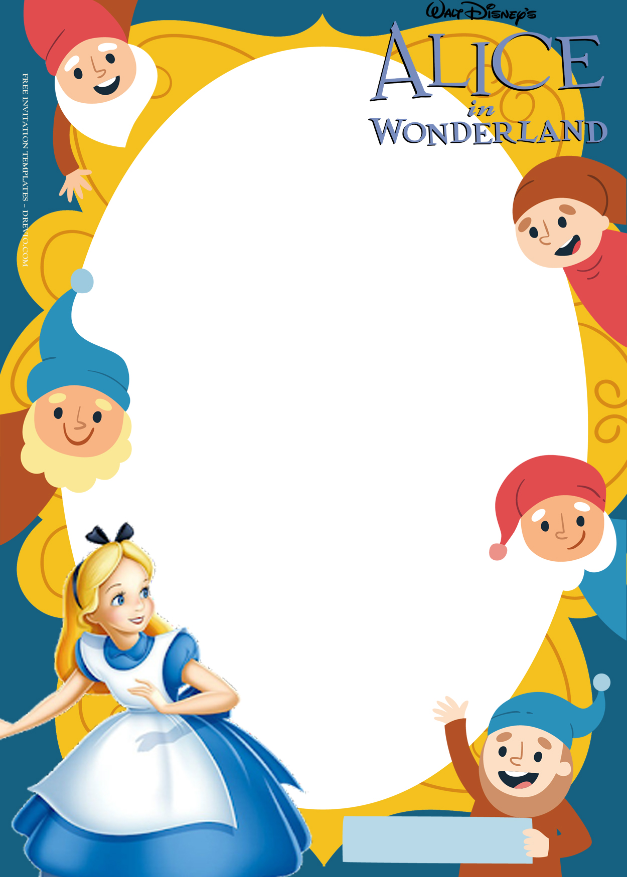 9+ Alice In The Wonderland Party Birthday Invitation Templates Three
