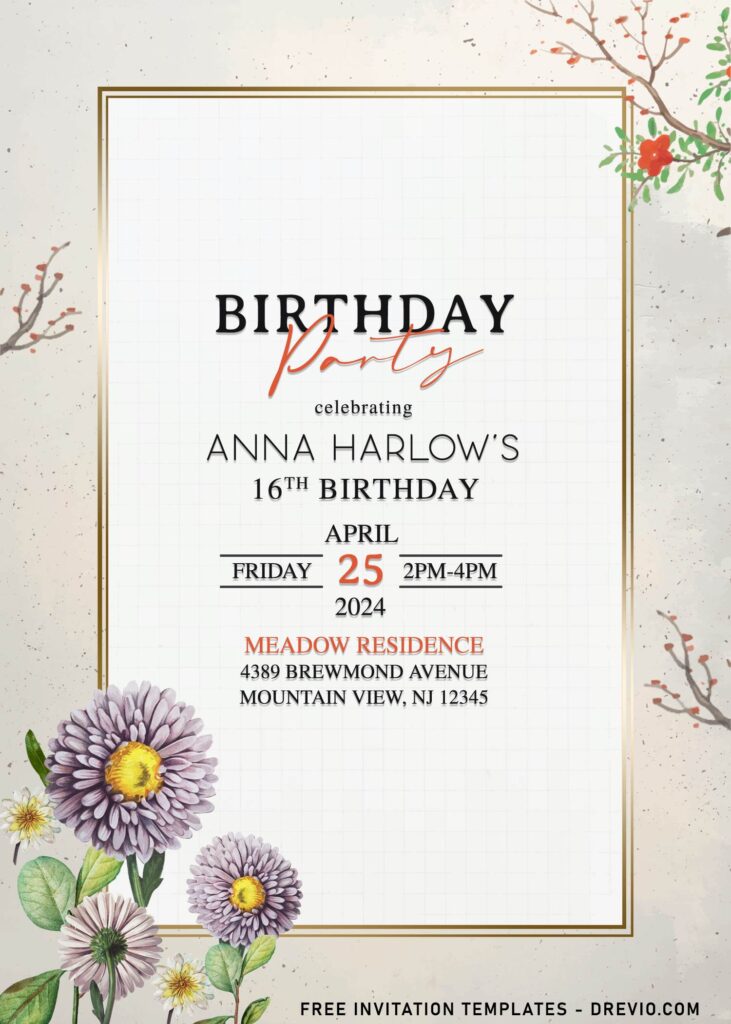 7+ Striking Soft Watercolor Flower Birthday Invitation Templates