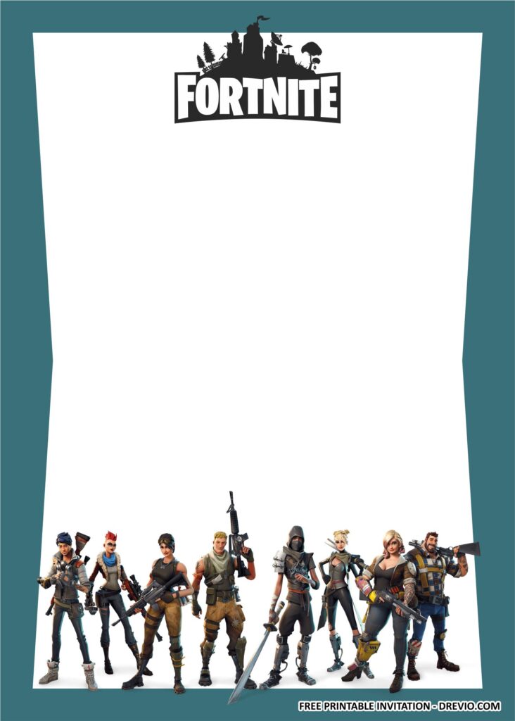 Invitation Template of Incredible Fortnite 2 Party Ideas to Make Your Birthday Extraordinary! 3