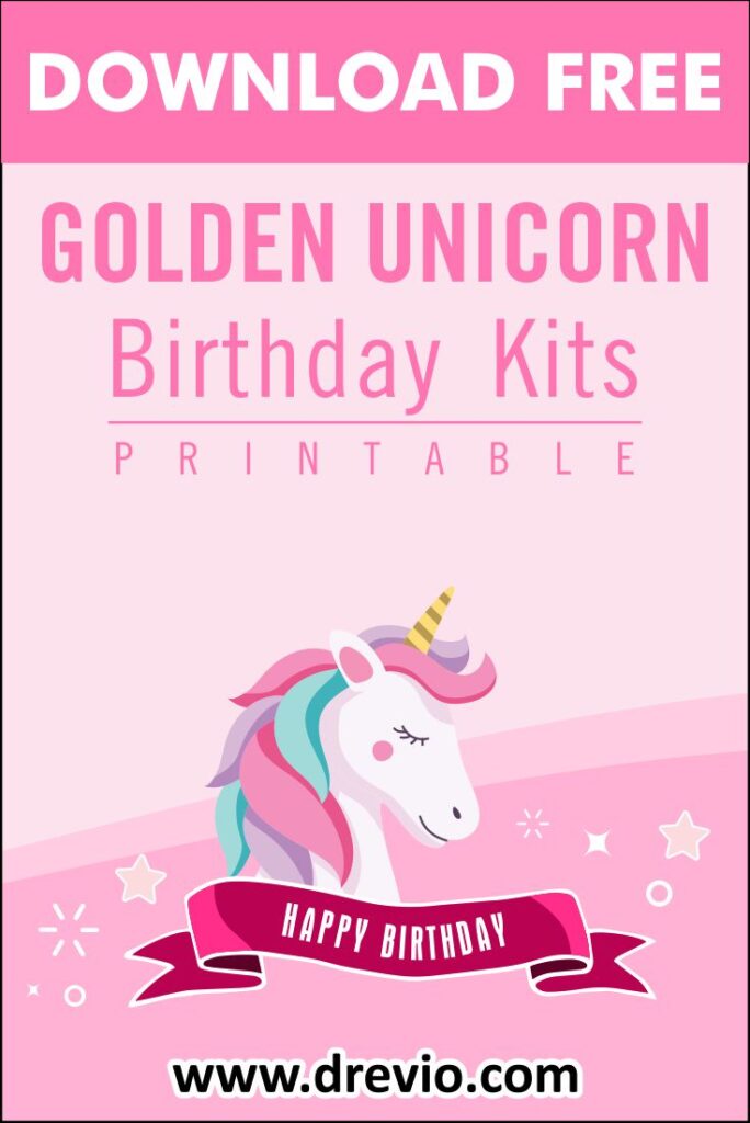 Invitation Template of Attractive & Magical Golden Unicorn Party Ideas You Can't Miss 5