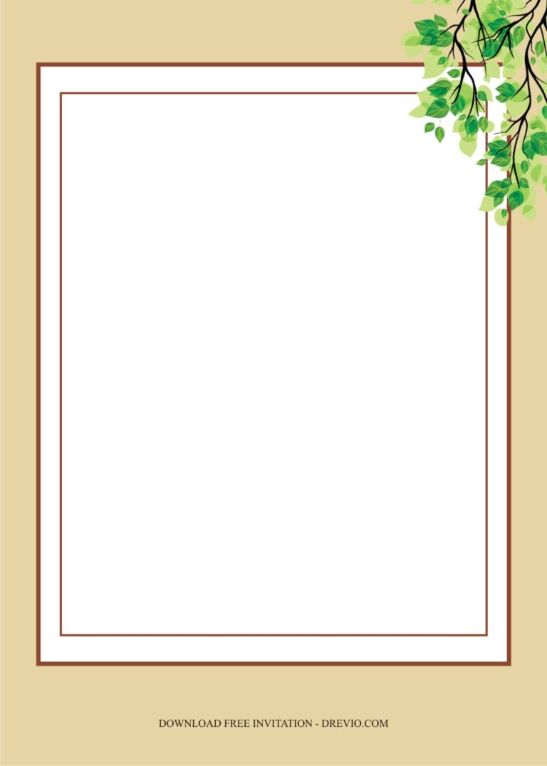 7+ Free Green Leaf Garden Party Invitation Templates | Download ...