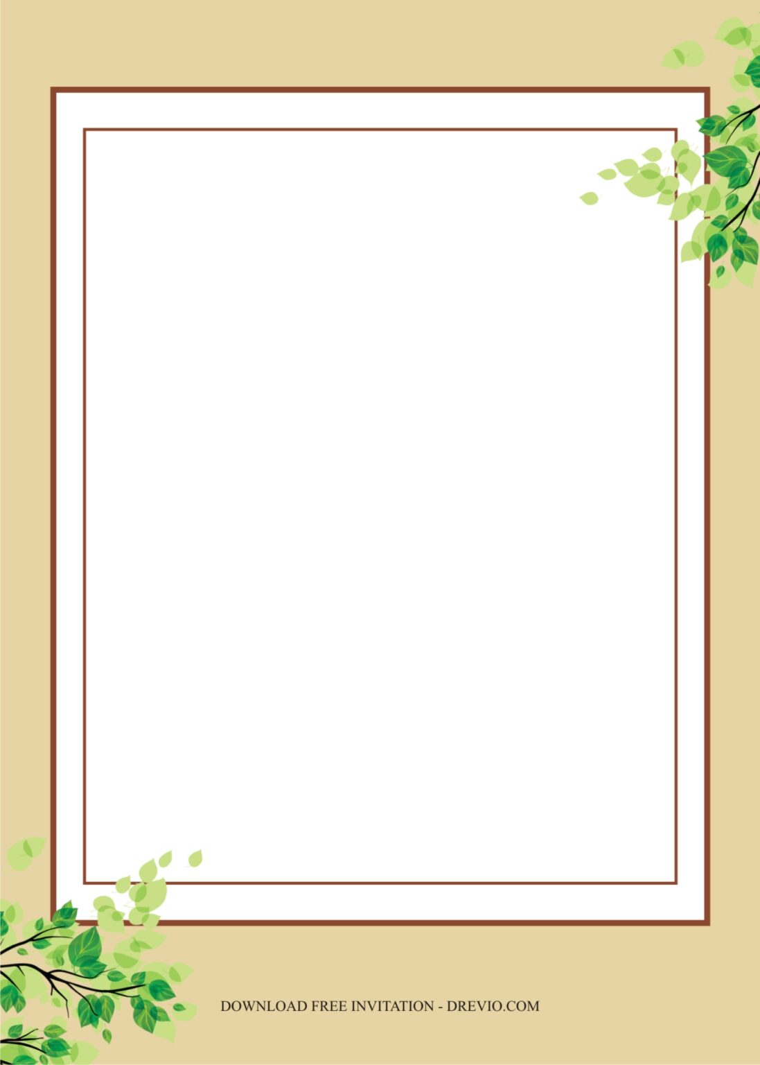 7+ Free Green Leaf Garden Party Invitation Templates | Download ...