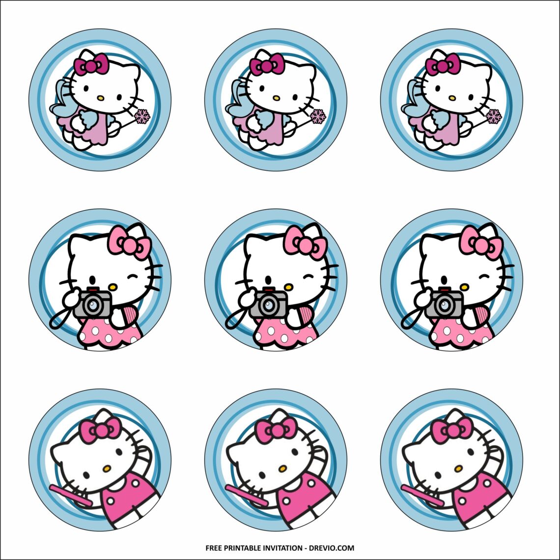 how to make hello kitty cupcake toppers