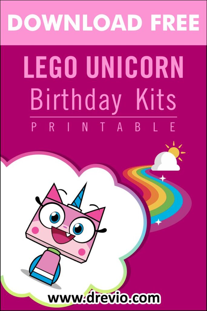 Invitation Template of Lego Unicorn Theme Party Ideas - A Lot Of Games to Play!  5