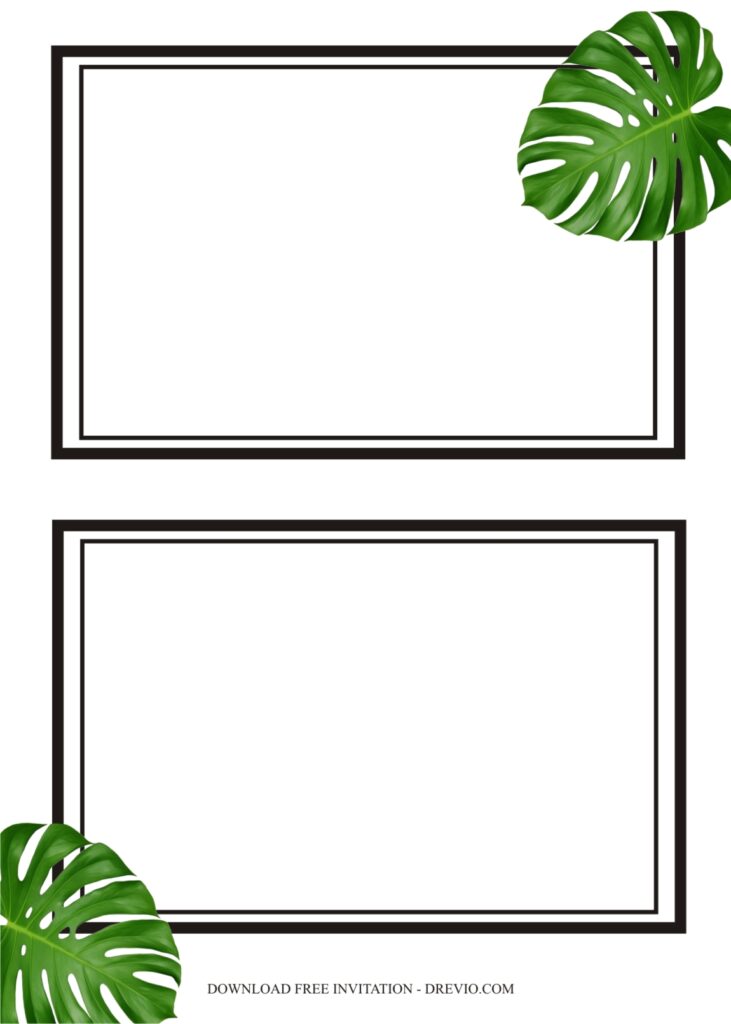 Invitation Template of Way to Make Your Backyard Party Awesome & Monstera Leaf Invitations 1