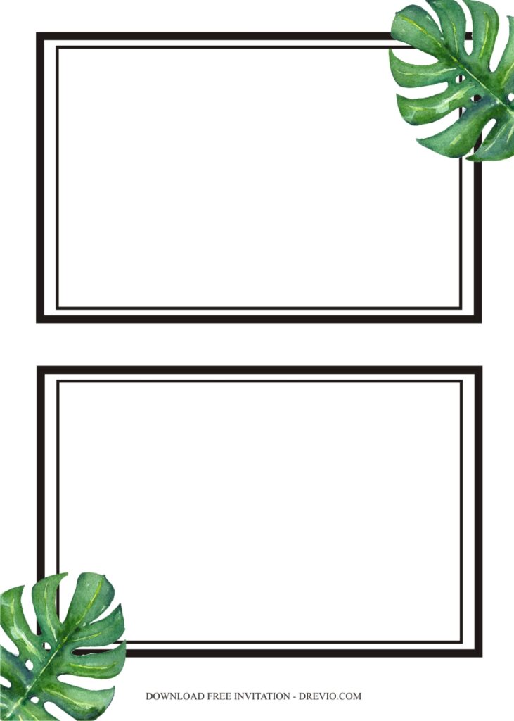 Invitation Template of Way to Make Your Backyard Party Awesome & Monstera Leaf Invitations 3