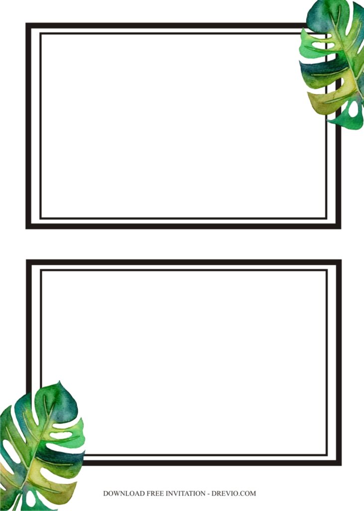 Invitation Template of Way to Make Your Backyard Party Awesome & Monstera Leaf Invitations 5