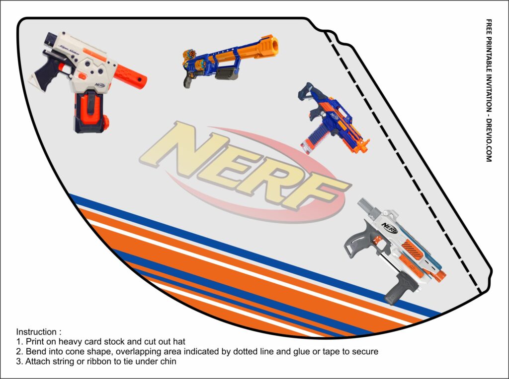 Invitation Template of Throwing a Safety NERF Gun Themed Party  2