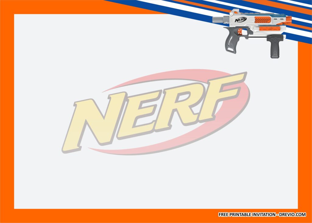 Invitation Template of Throwing a Safety NERF Gun Themed Party  3