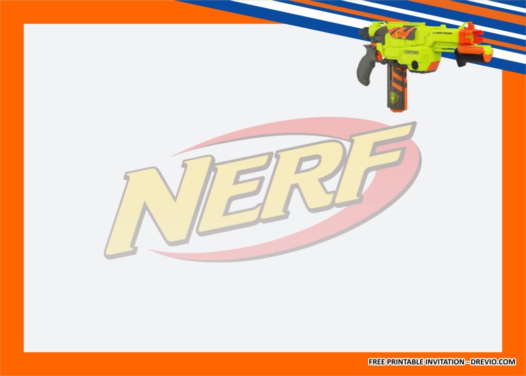 Invitation Template of Throwing a Safety NERF Gun Themed Party  4