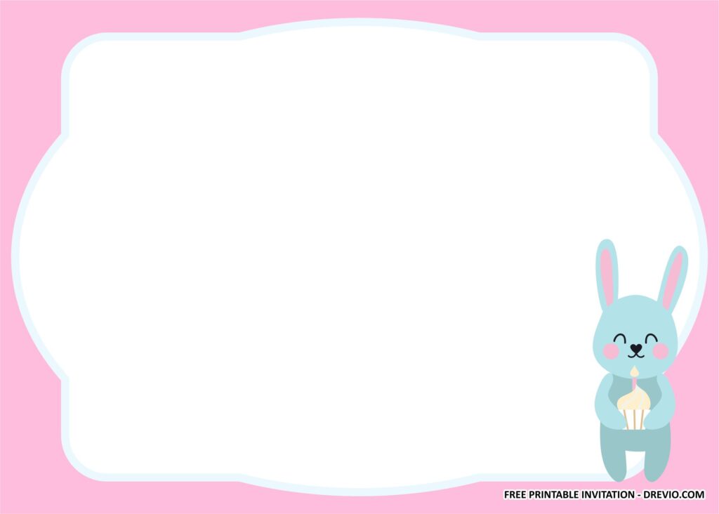 Invitation Template of Cutest Bunny Rabbit Themed Party Ideas 4