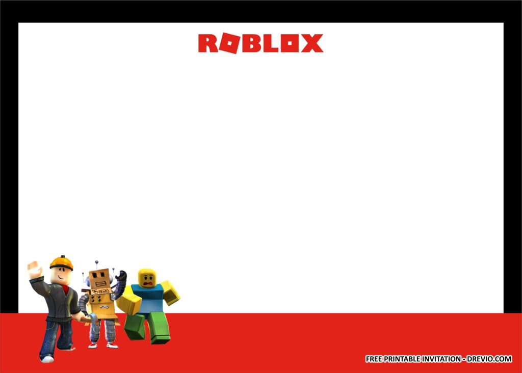 Invitation Template of How to Throw a Fantastic Roblox-Themed Party 4