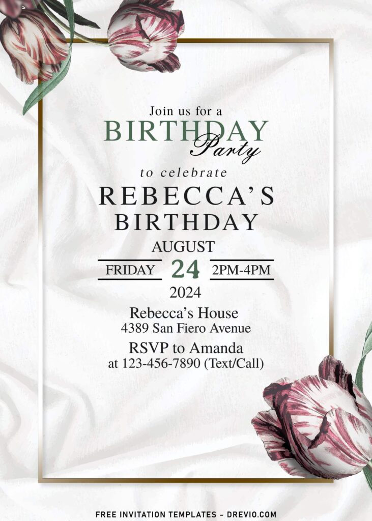 9+ Effortlessly Beautiful Moody Floral Birthday Invitation Templates a