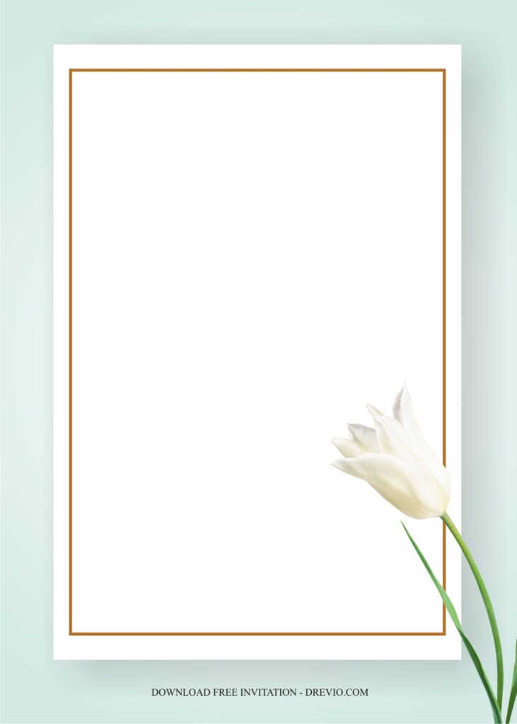 Invitation Template of 7+ Simple & Elegant White Tulips Wedding Invitation Templates 7