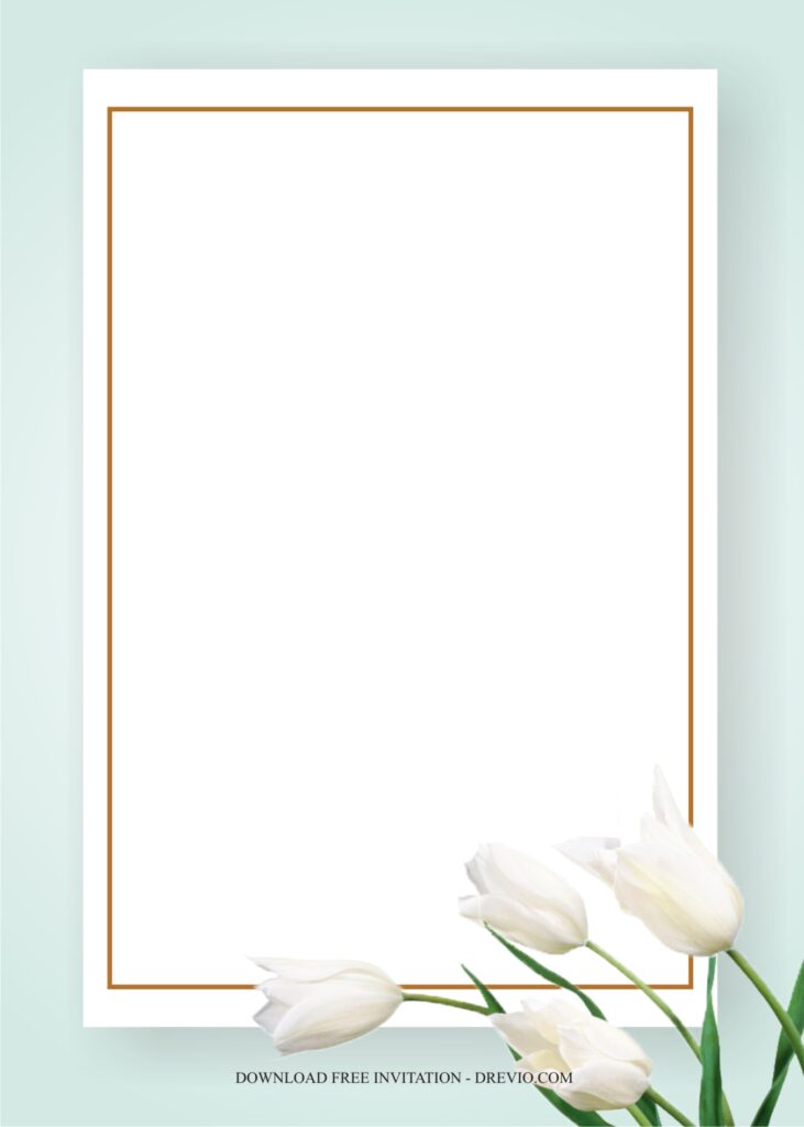 Invitation Template of 7+ Simple & Elegant White Tulips Wedding Invitation Templates 2