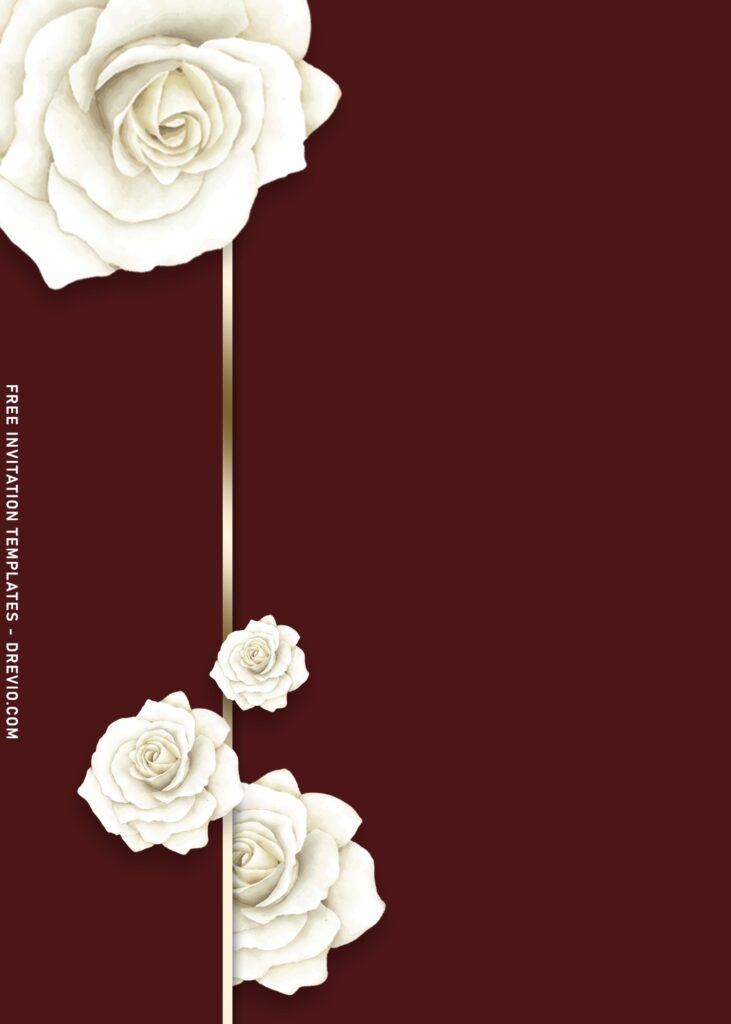 10+ Classy White Rose Sixteenth Birthday Invitation Templates with white blush rose decorations