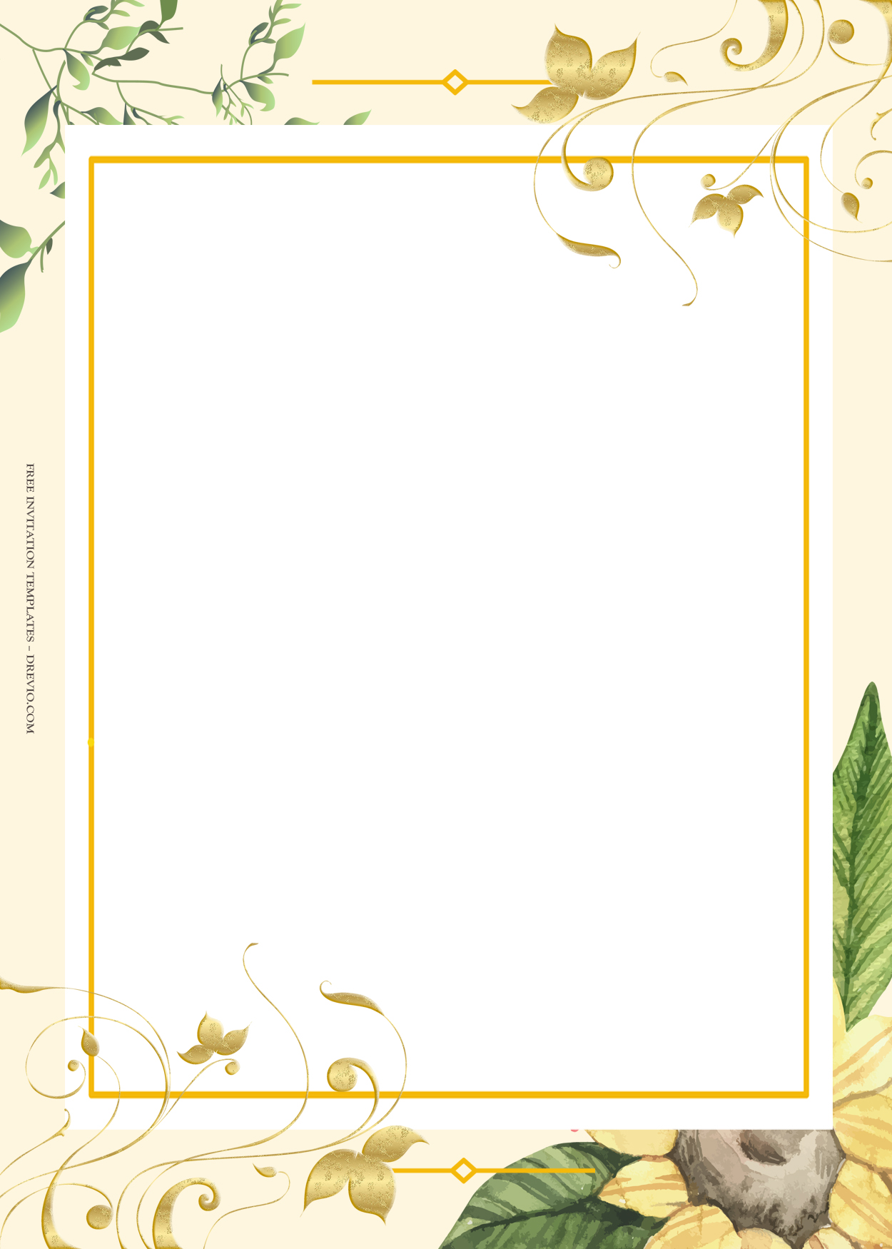 10+ Blooming Garden Floral Gold Wedding Invitation Templates Five