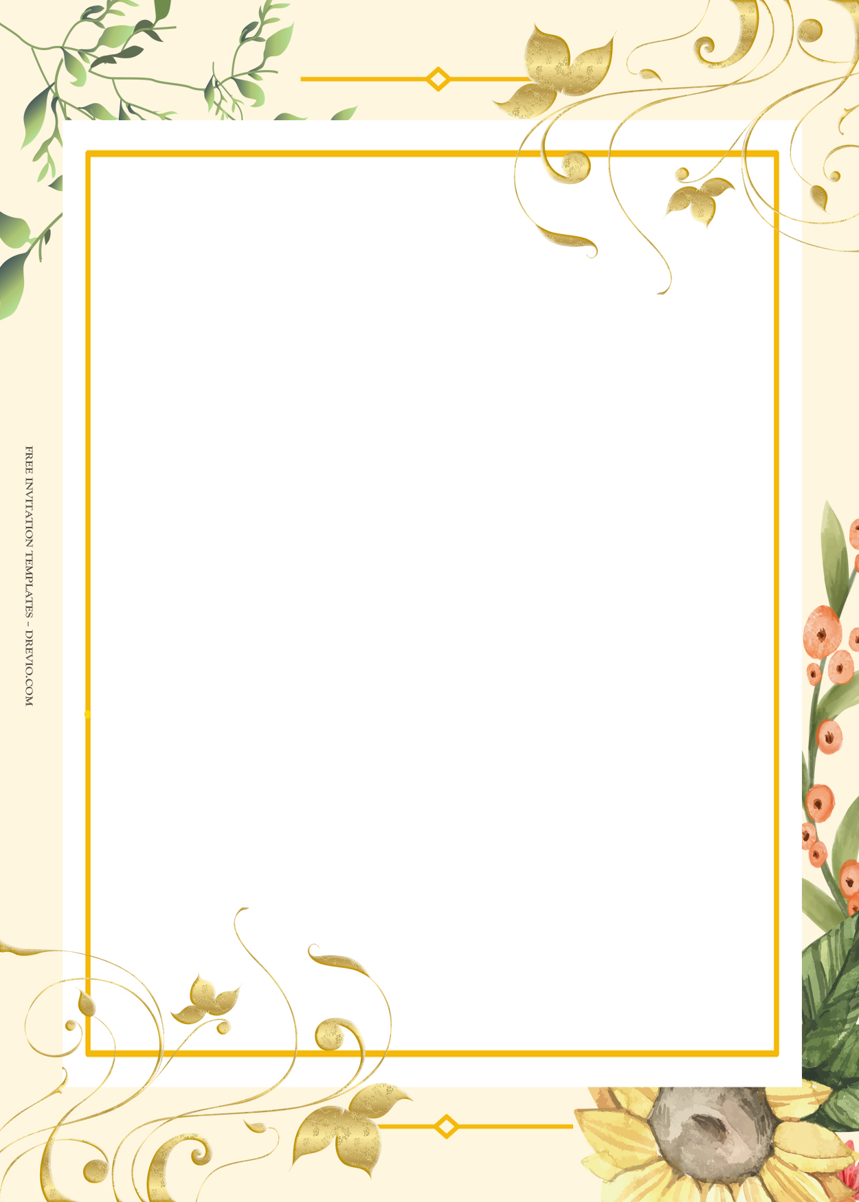 10+ Blooming Garden Floral Gold Wedding Invitation Templates Four
