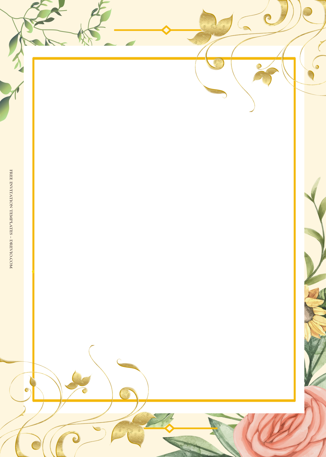 10+ Blooming Garden Floral Gold Wedding Invitation Templates One