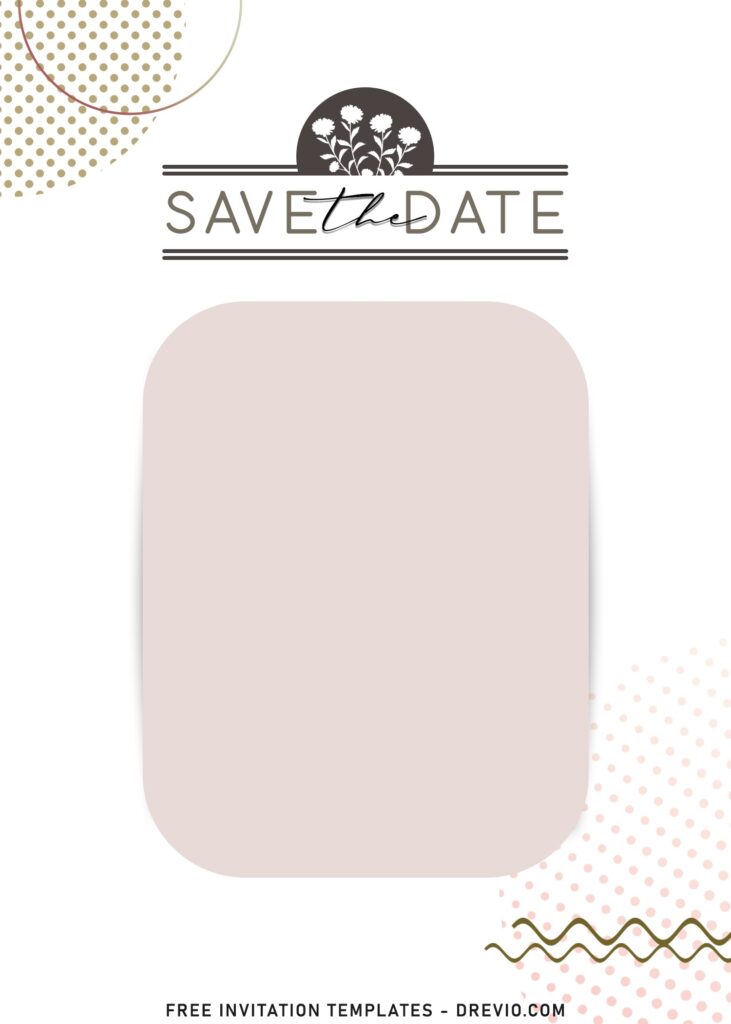 10+ Fascinating Minimalist Floral Save The Date Invitation Templates with modern shapes