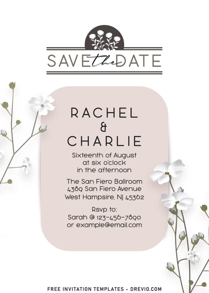 10+ Fascinating Minimalist Floral Save The Date Invitation Templates