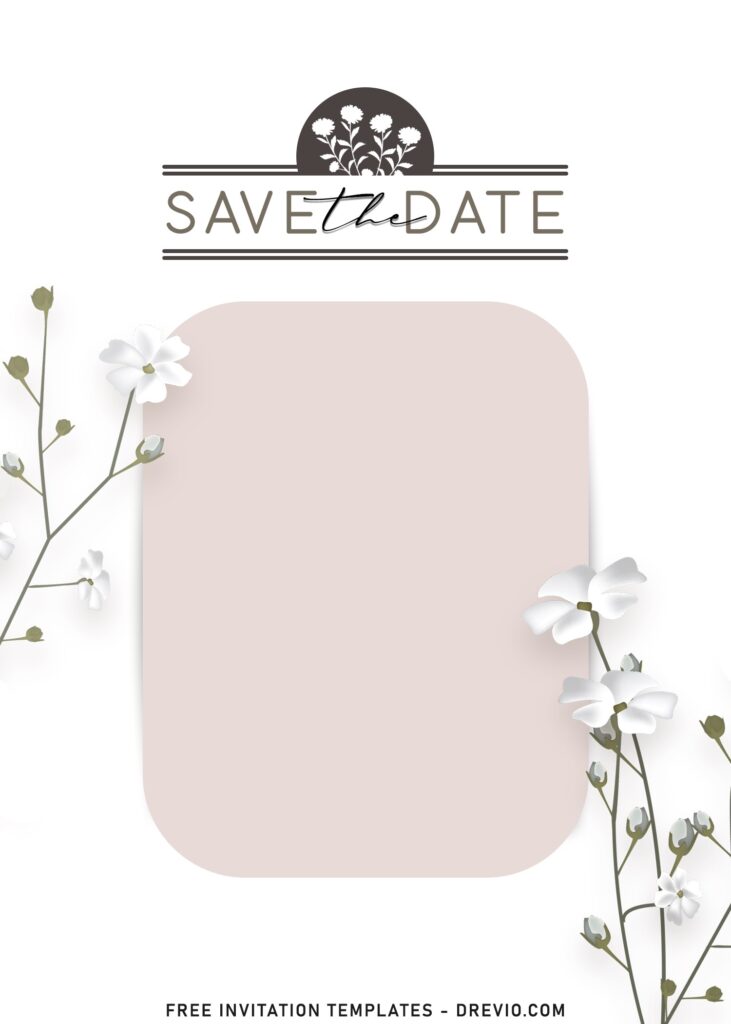 10+ Fascinating Minimalist Floral Save The Date Invitation Templates with enchanting Sakura or Cherry Blossom