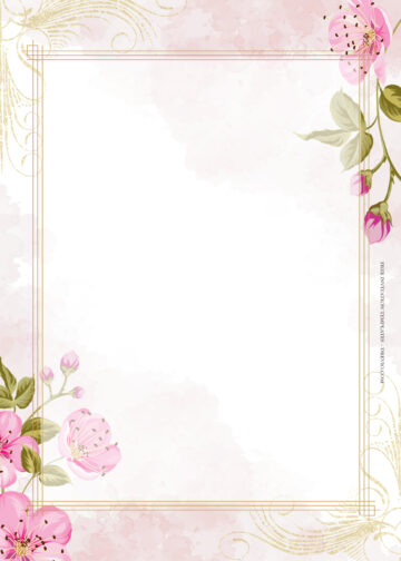 10+ Pink Fantasia Gold Floral Wedding Invitation Templates | Download ...