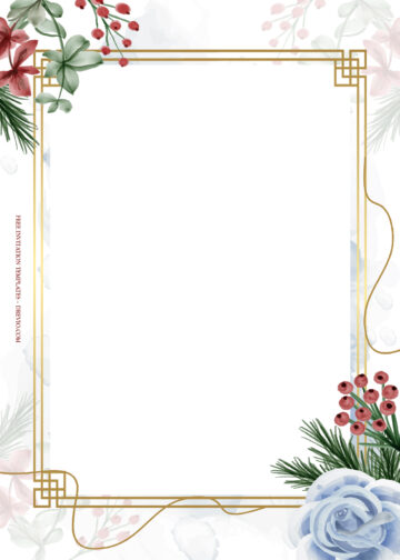 10+ Red Roses Gold Floral Wedding Invitation Templates | Download ...