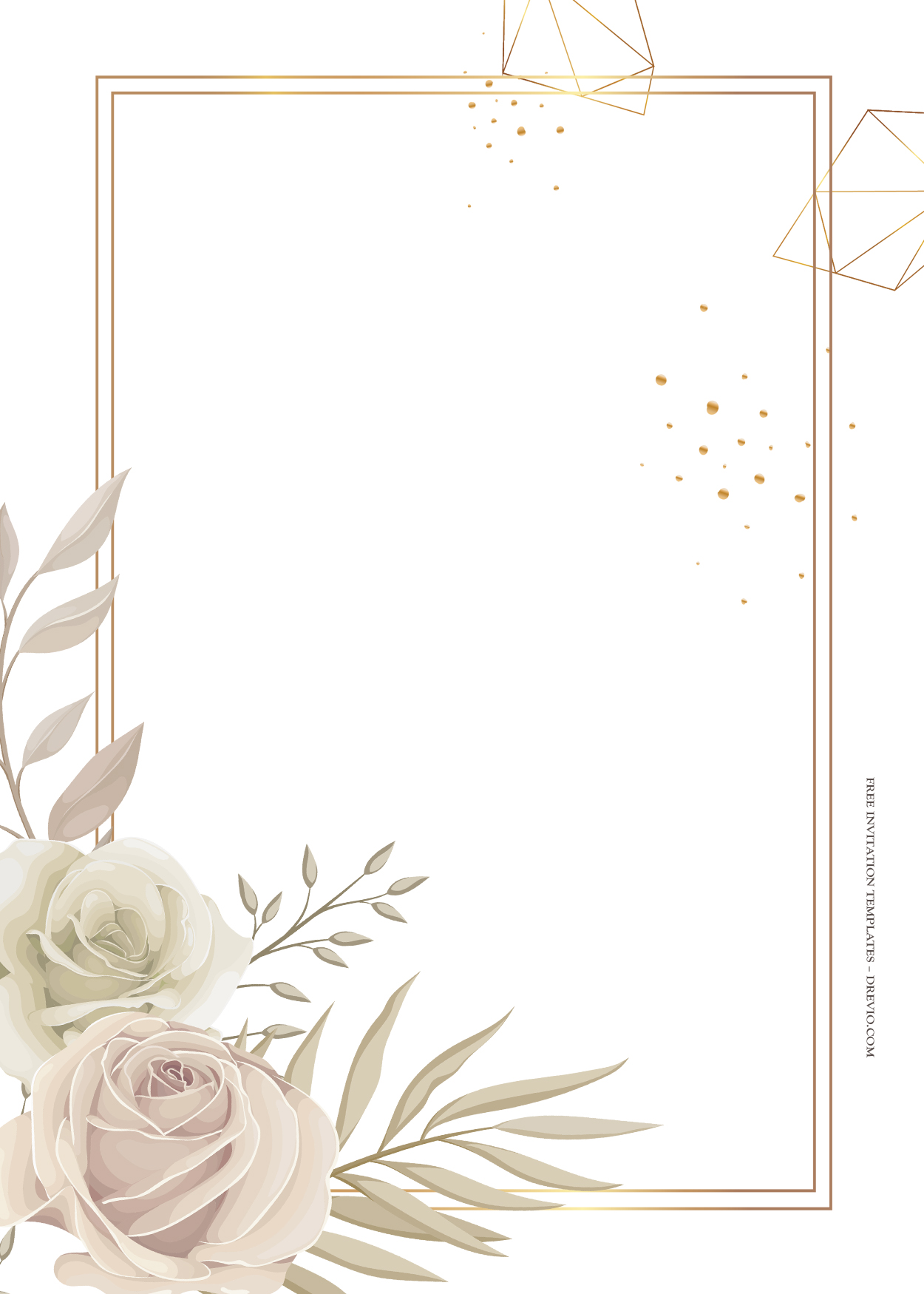 11+ Simple Bouquet Floral Gold Wedding Invitation Templates Eight