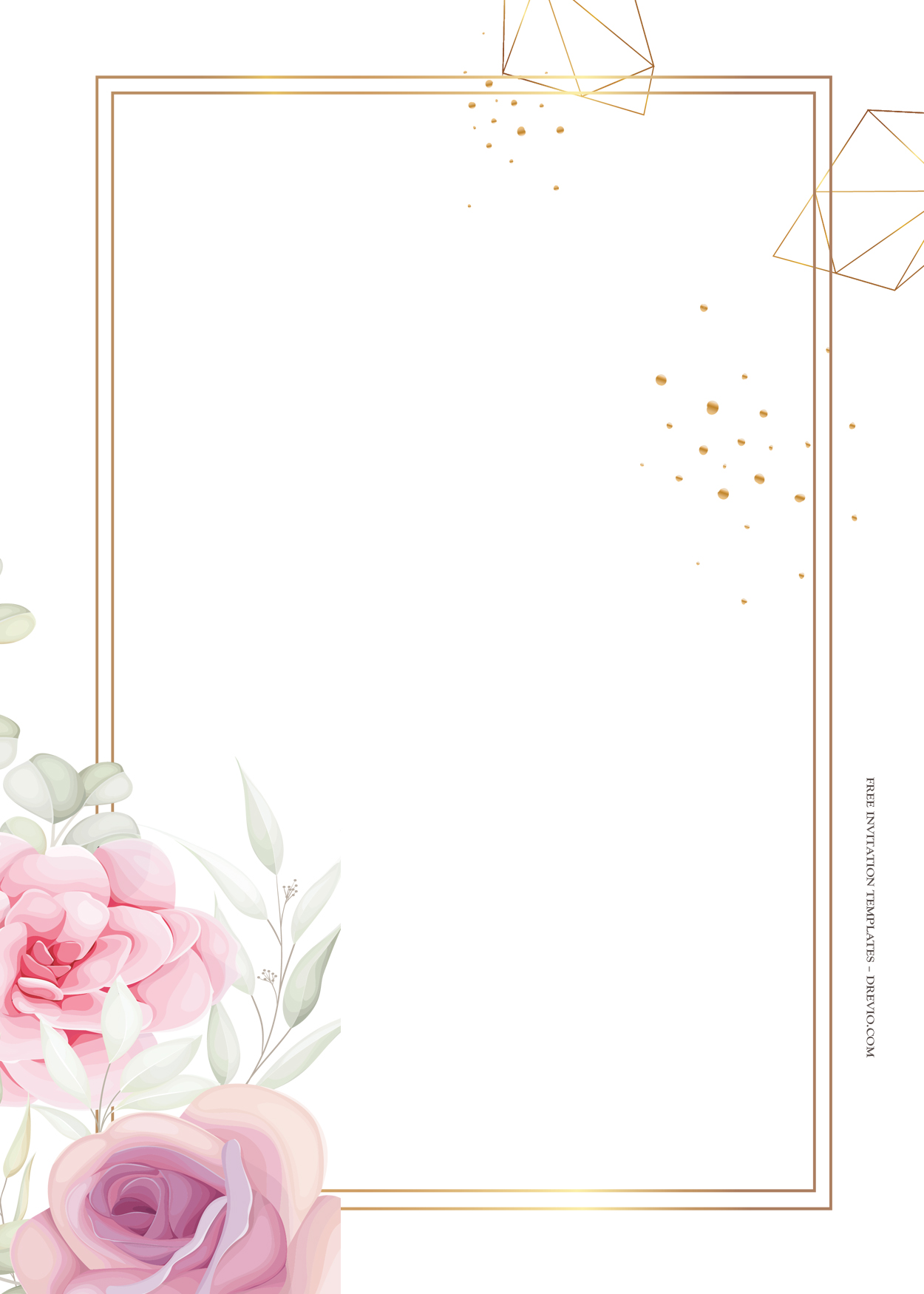 11+ Simple Bouquet Floral Gold Wedding Invitation Templates Five
