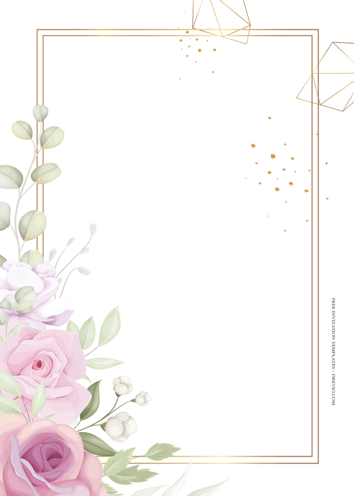11+ Simple Bouquet Floral Gold Wedding Invitation Templates | Download ...