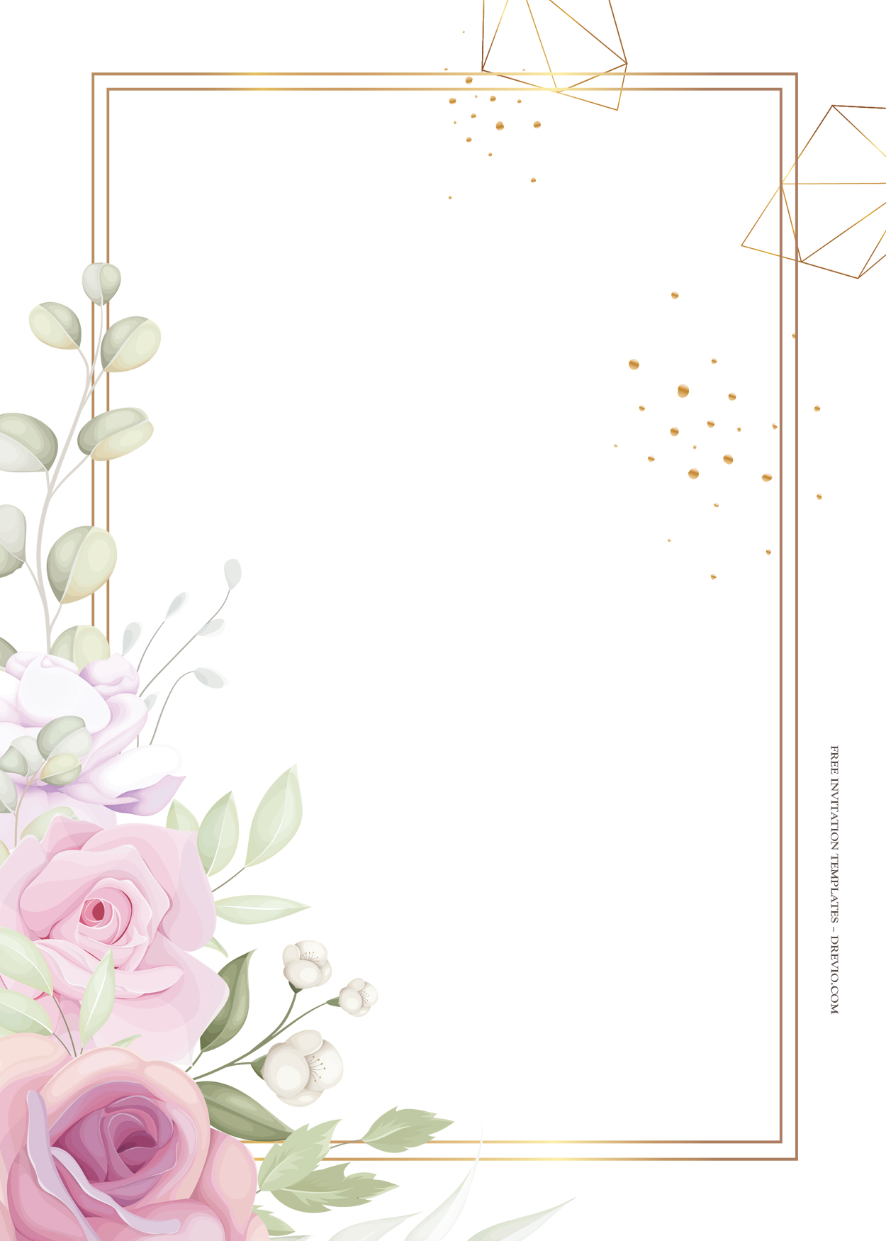 11+ Simple Bouquet Floral Gold Wedding Invitation Templates Four