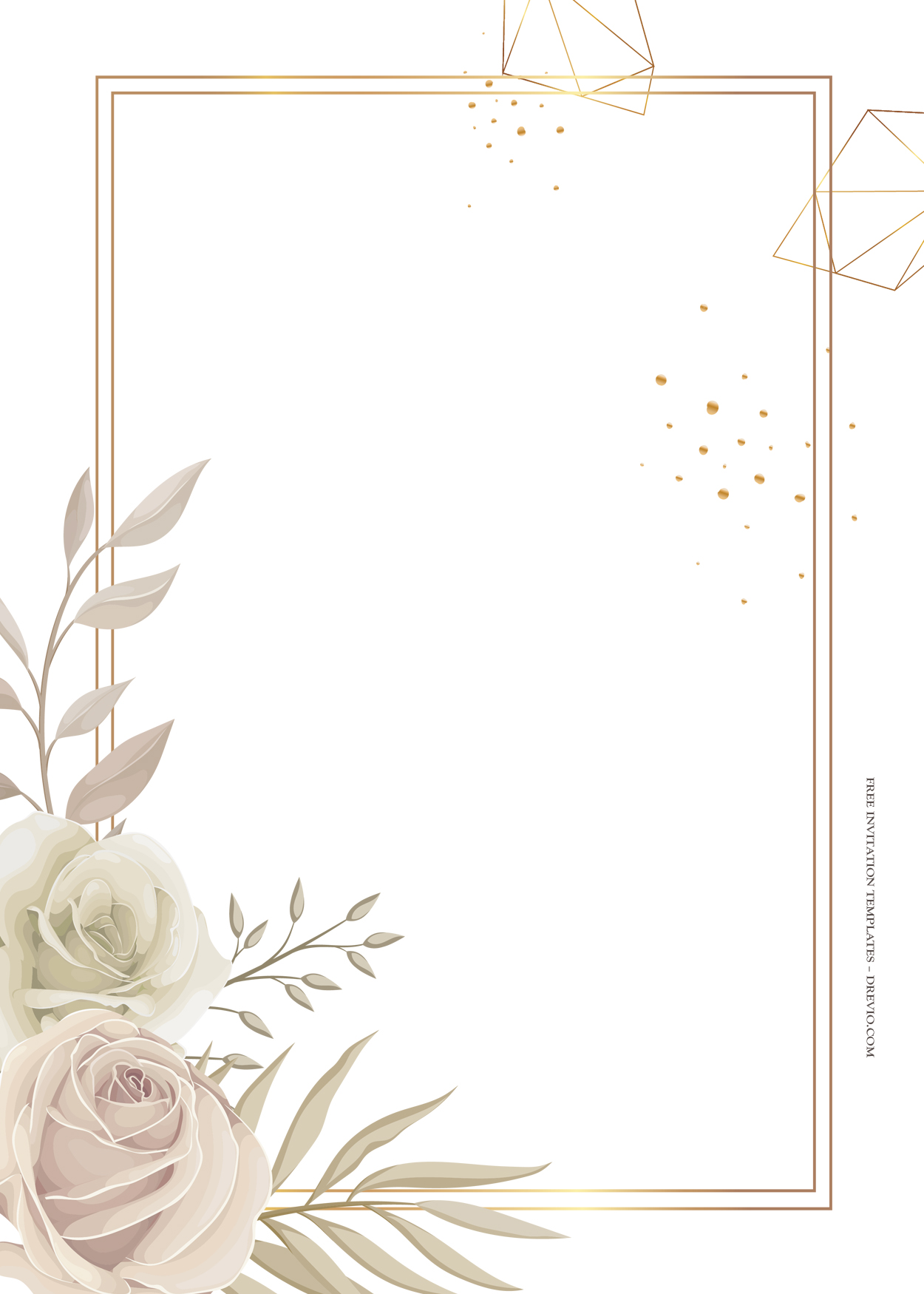 11+ Simple Bouquet Floral Gold Wedding Invitation Templates Nine