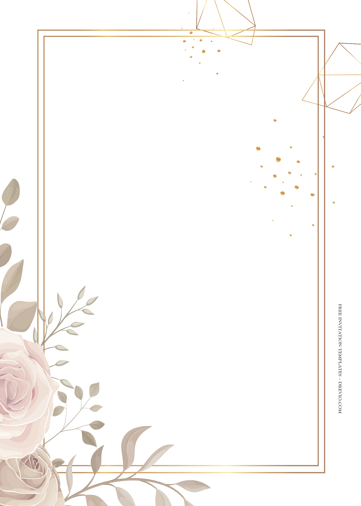 11+ Simple Bouquet Floral Gold Wedding Invitation Templates Seven