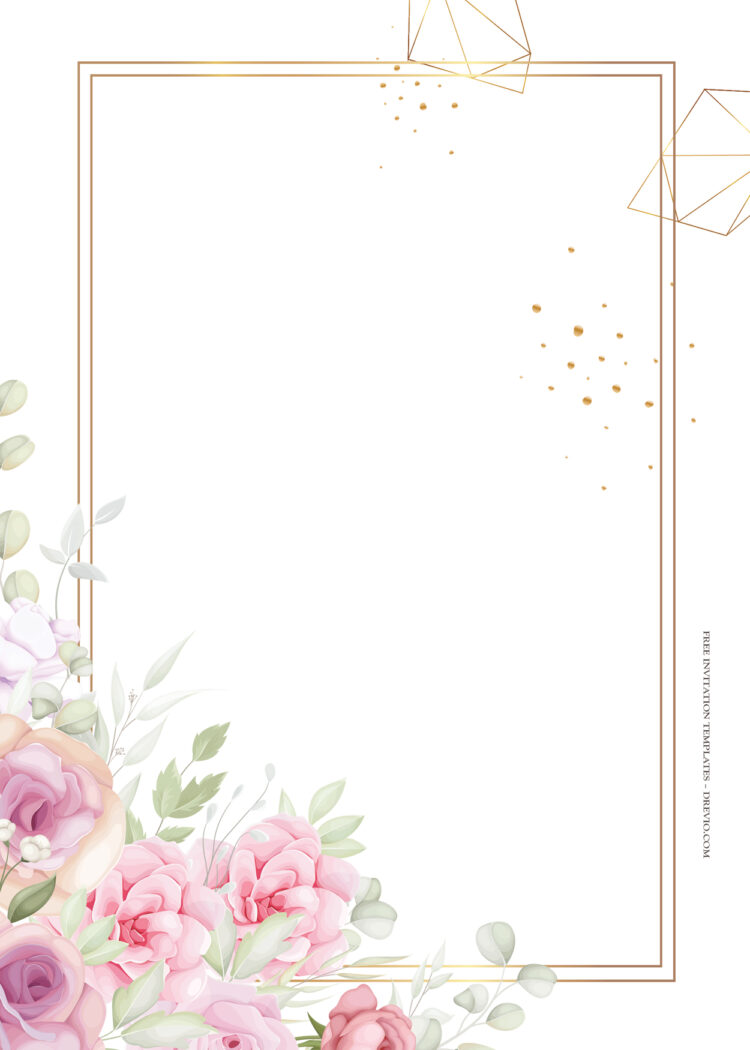 11+ Simple Bouquet Floral Gold Wedding Invitation Templates | Download ...