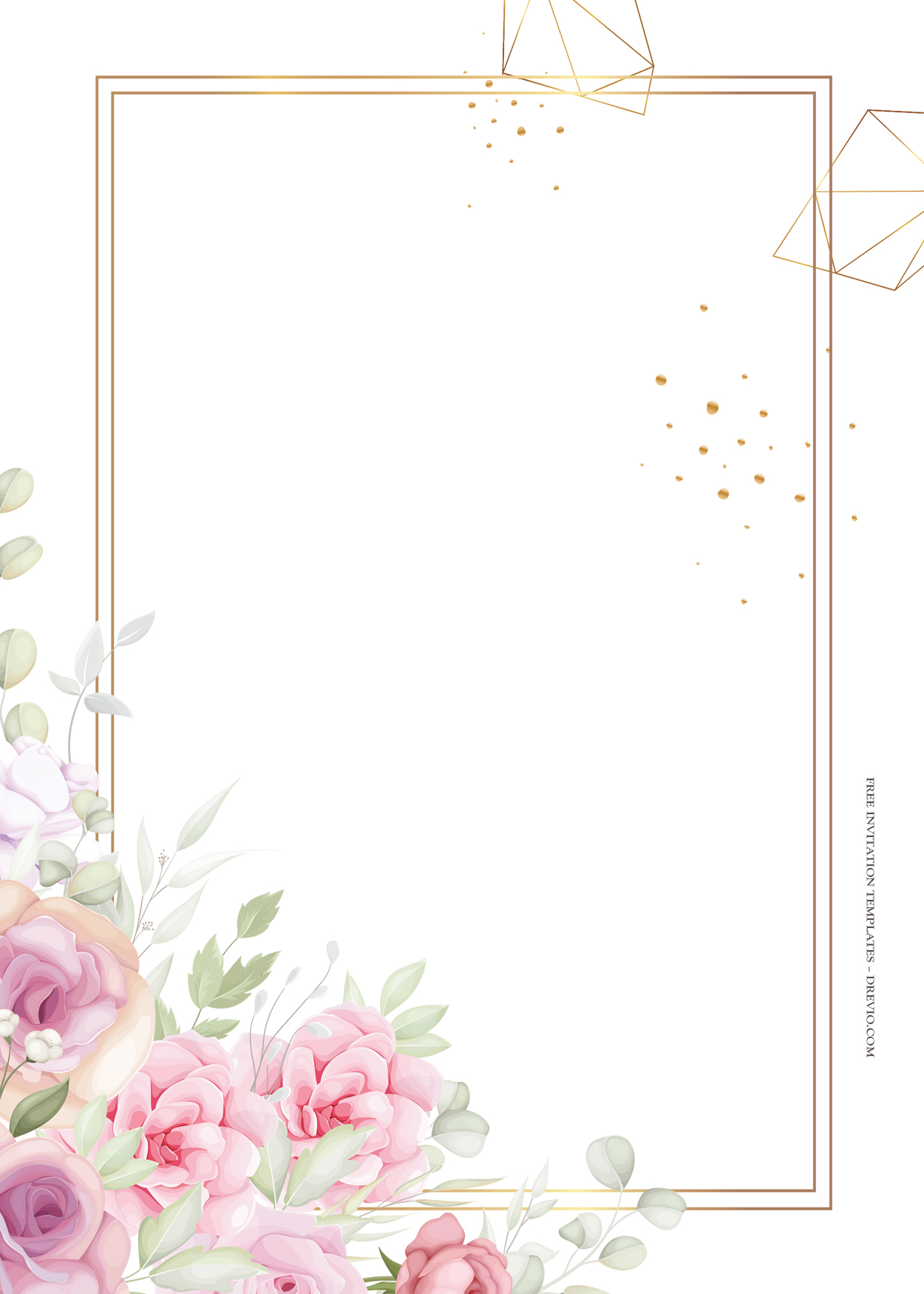11+ Simple Bouquet Floral Gold Wedding Invitation Templates Three