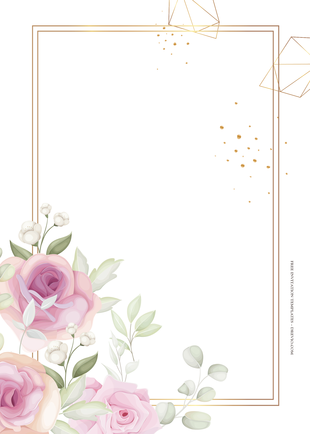 11+ Simple Bouquet Floral Gold Wedding Invitation Templates Two