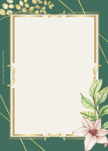 7+ Simple Greenery Gold Floral Wedding Invitation Templates | Download ...