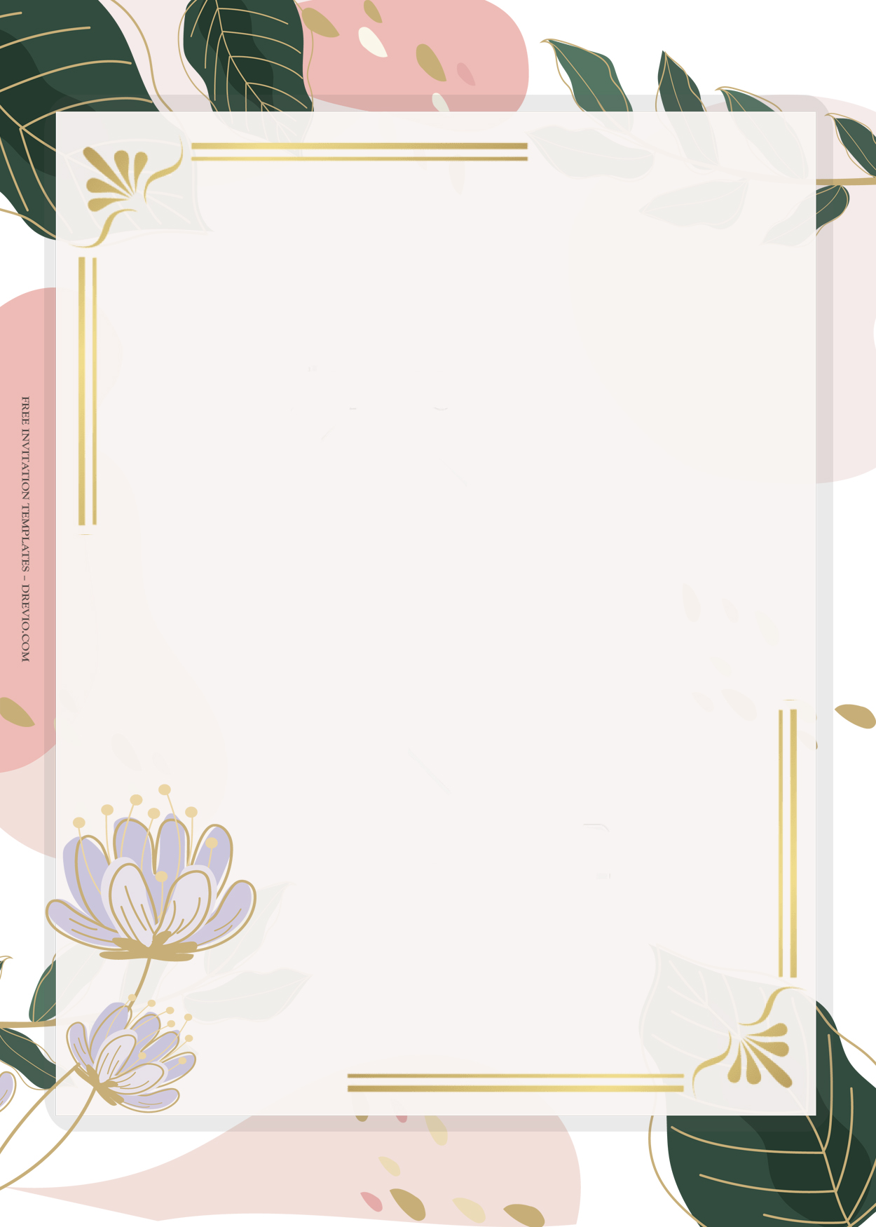 7+ Soft Spring Floral Gold Wedding Invitation Templates Two