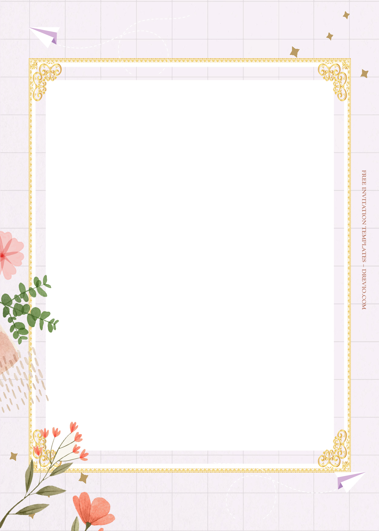 7+ Spring Coming Floral Gold Wedding Invitation Templates Four